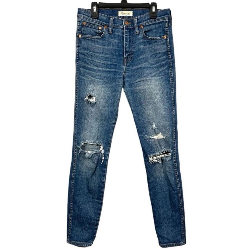 Madewell 9” High-Rise Skinny Jeans Women’s 27 Distressed Medium Wash Denim